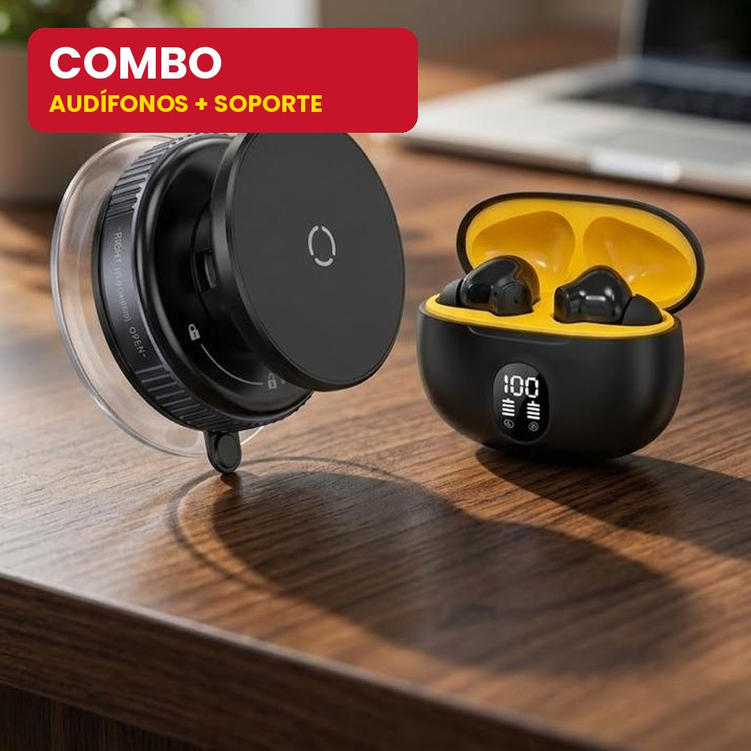 Combo: Audífonos Intrauditivos JM28 + Soporte para Teléfono